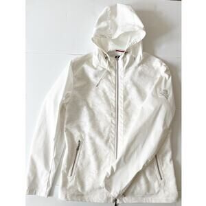 Loveless Wind Jacket Women 4 White Zip Up Hooded Athleisure Mesh Lined Outside